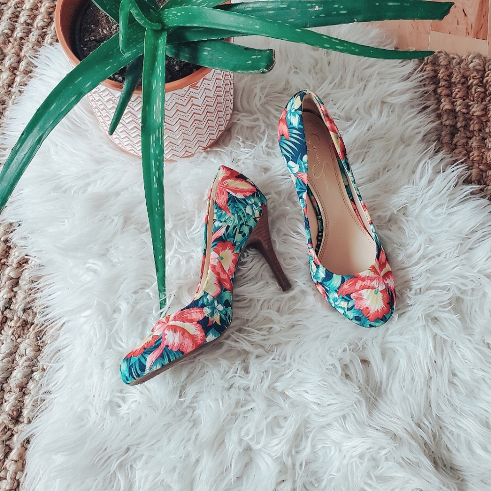 Jessica Simpson Floral Multicolor High Heels
